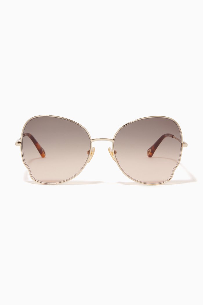 

Round Sunglasses in Metal, Gold