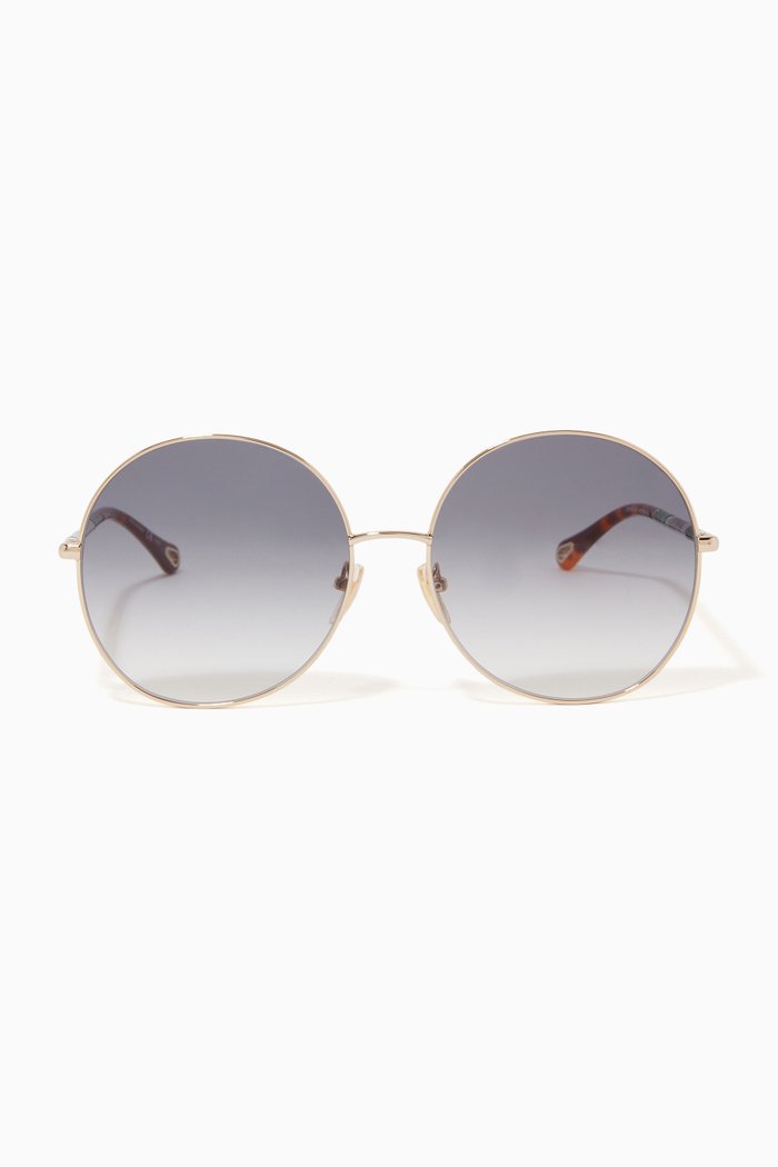 

Round Sunglasses in Metal, Gold
