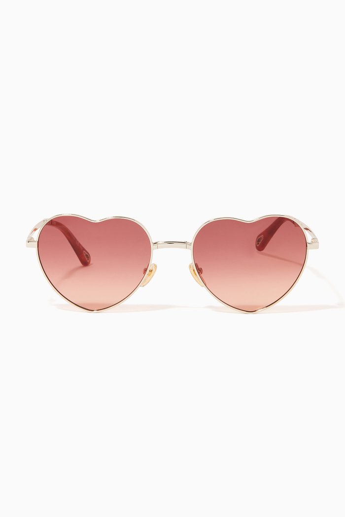 

Heart Sunglasses in Metal, Gold