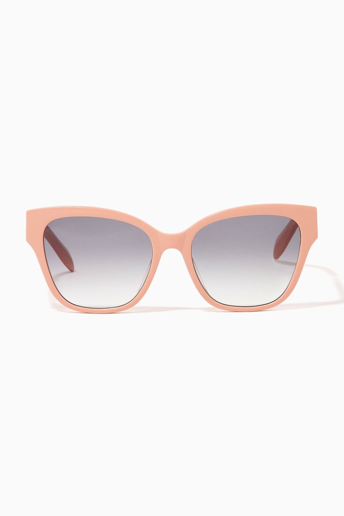 McQueen Graffiti Cat Eye Sunglasses, Pink