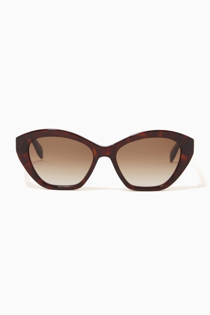 

Selvedge Cat-eye Sunglasses, Brown