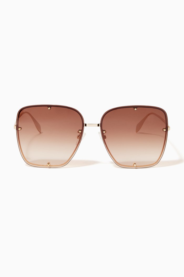 

Studs Square Sunglasses, Gold