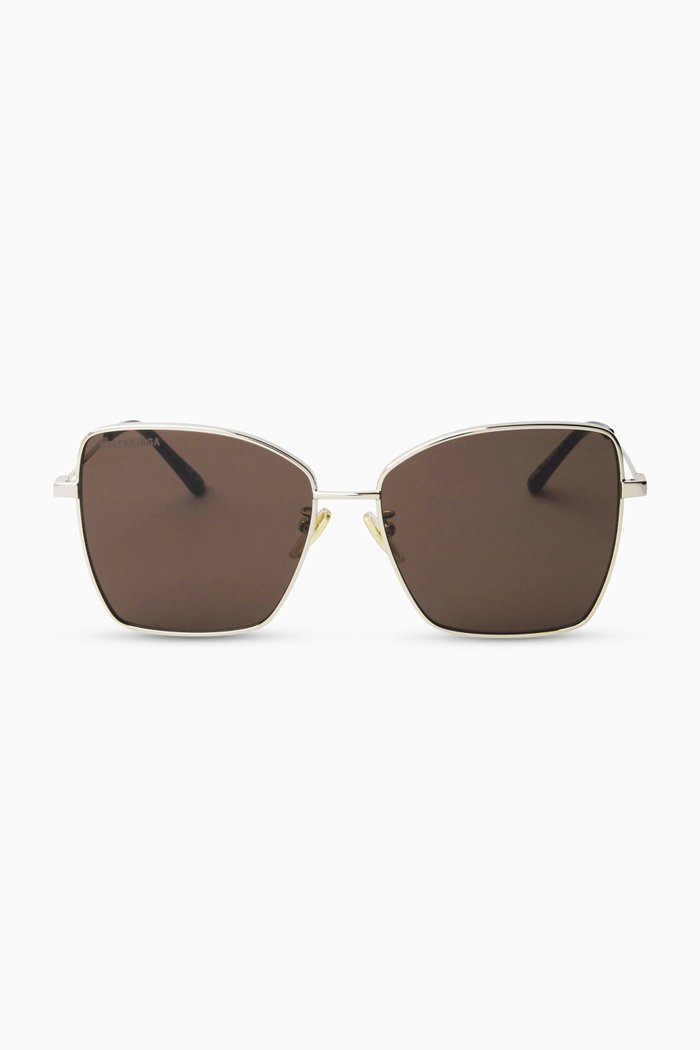 Square Sunglasses in Metal, Brown