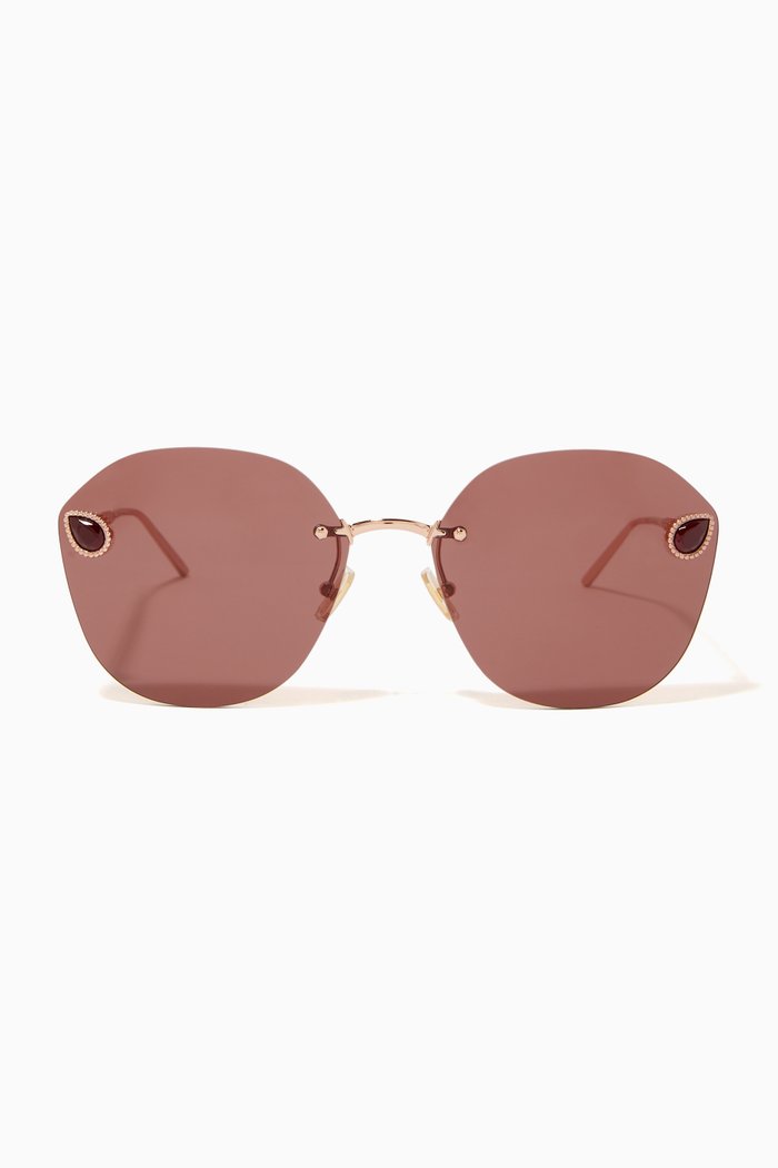 

Serpent Bohème Square Sunglasses in Metal, Brown
