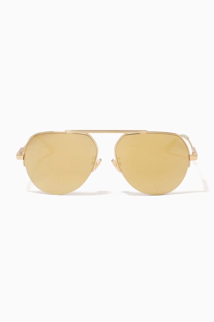 

Aviator Frame Sunglasses in Metal, Gold