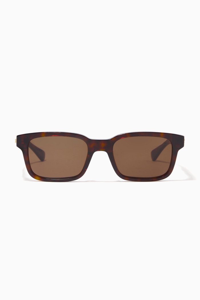 

Rectangular Sunglasses in Acetate, Brown