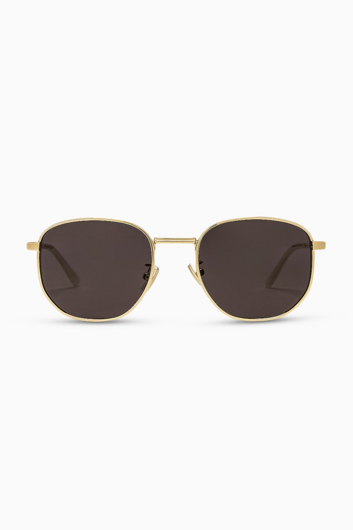 

Round Frame Sunglasses in Metal, Gold