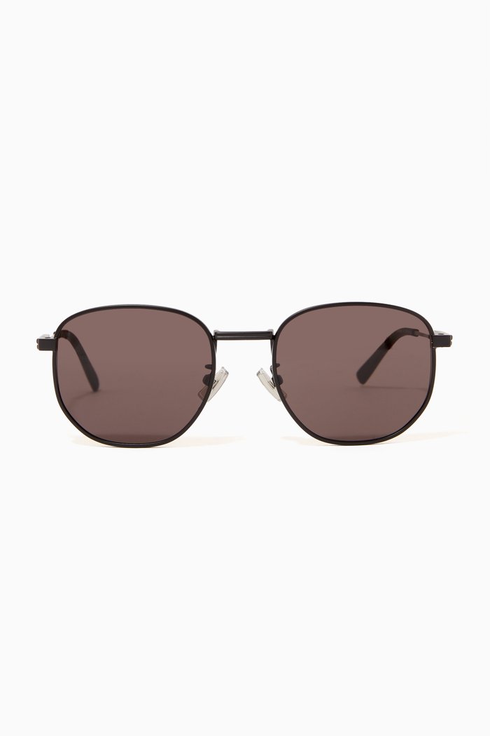 

Round Frame Sunglasses in Metal, Black