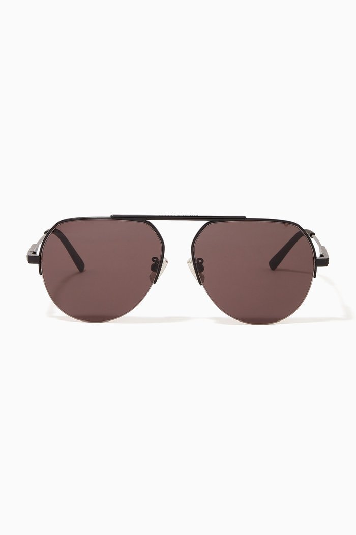 Navigator Frame Sunglasses in Metal, Black