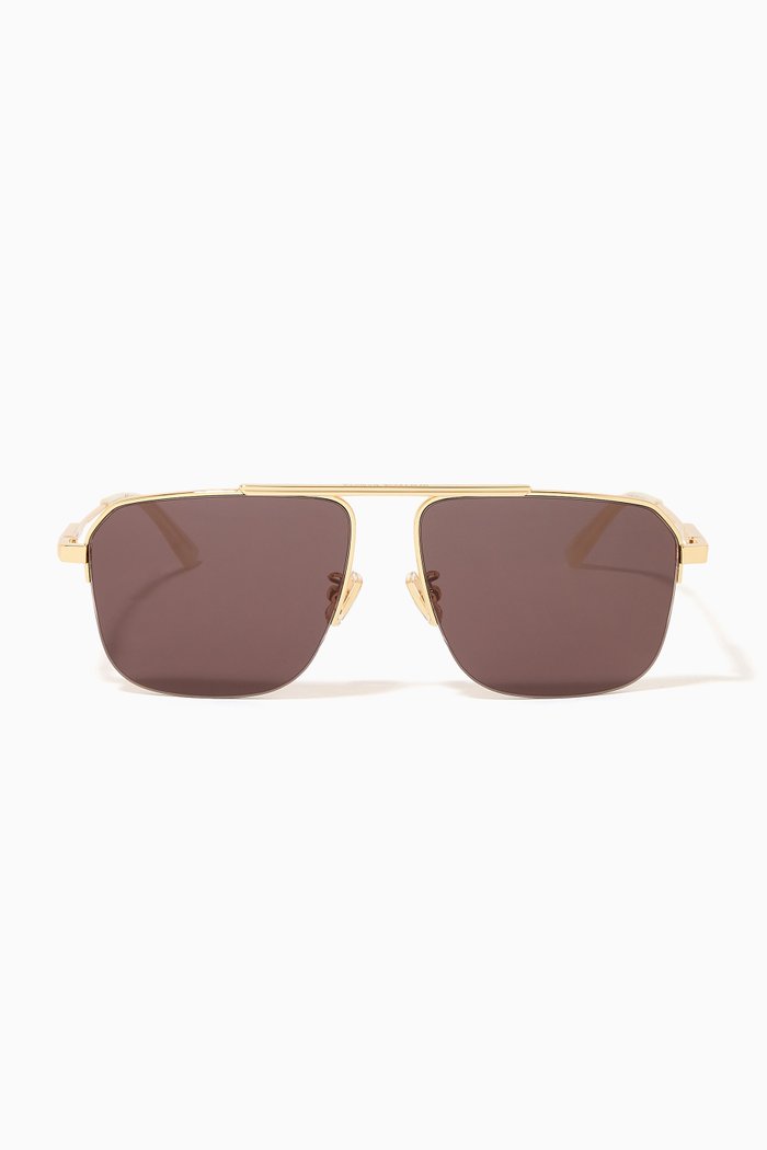 

Navigator Frame Sunglasses in Metal, Gold