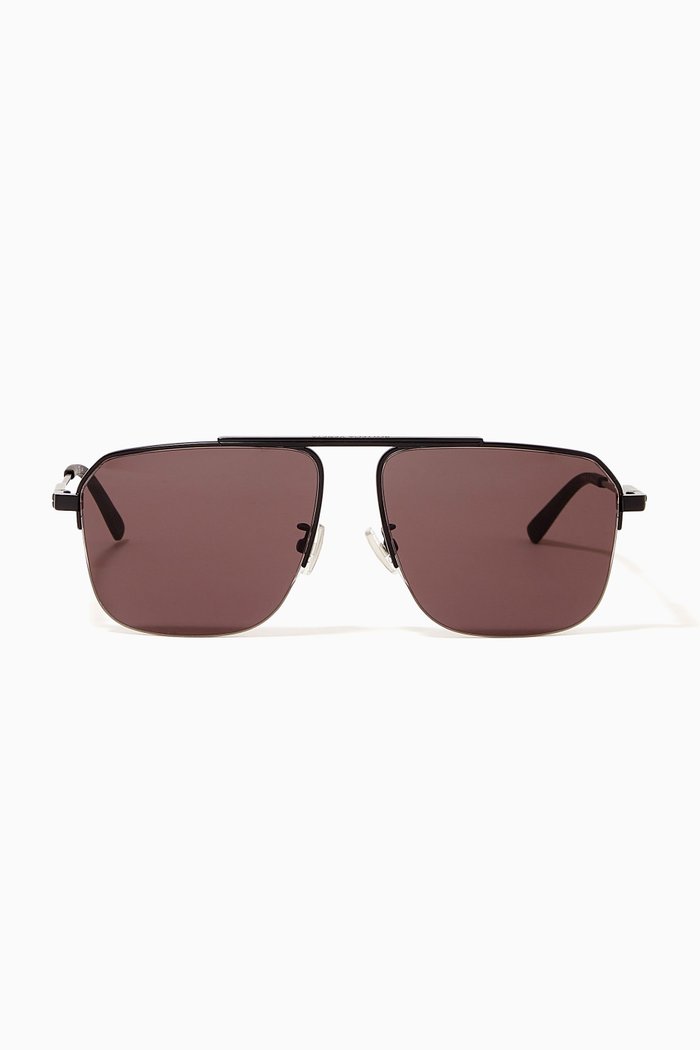 

Square Frame Sunglasses in Metal, Black