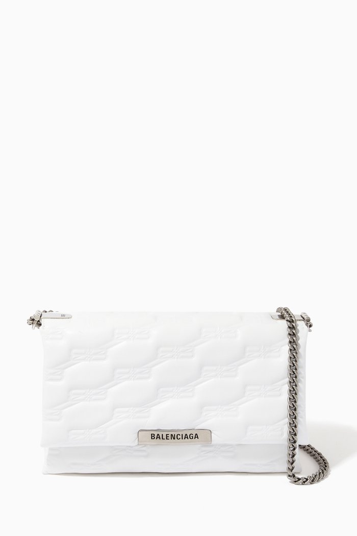 

Triplet Medium Shoulder Bag in BB Monogram Nappa, White