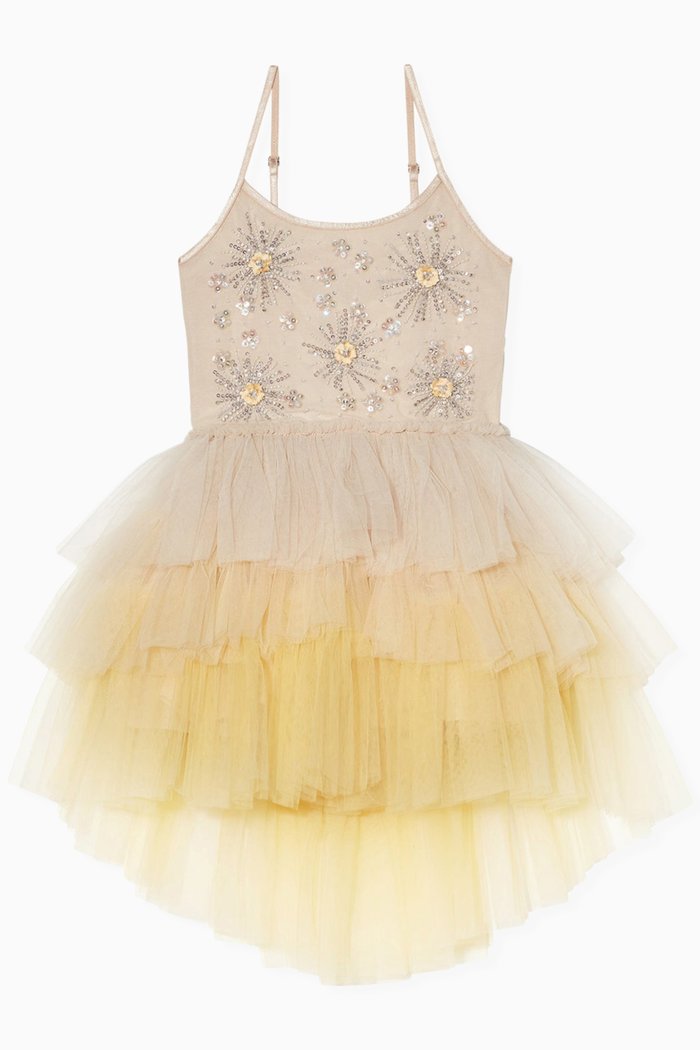 Chakra Tutu Dress in Tulle, Yellow