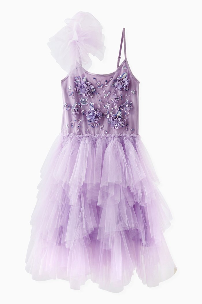 

Romilly Tutu Dress in Cotton & Tulle, Purple