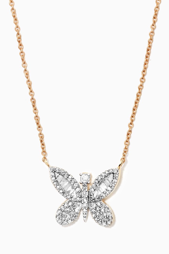 

Jumbo Butterfly Diamond Necklace in 10kt Yellow Gold