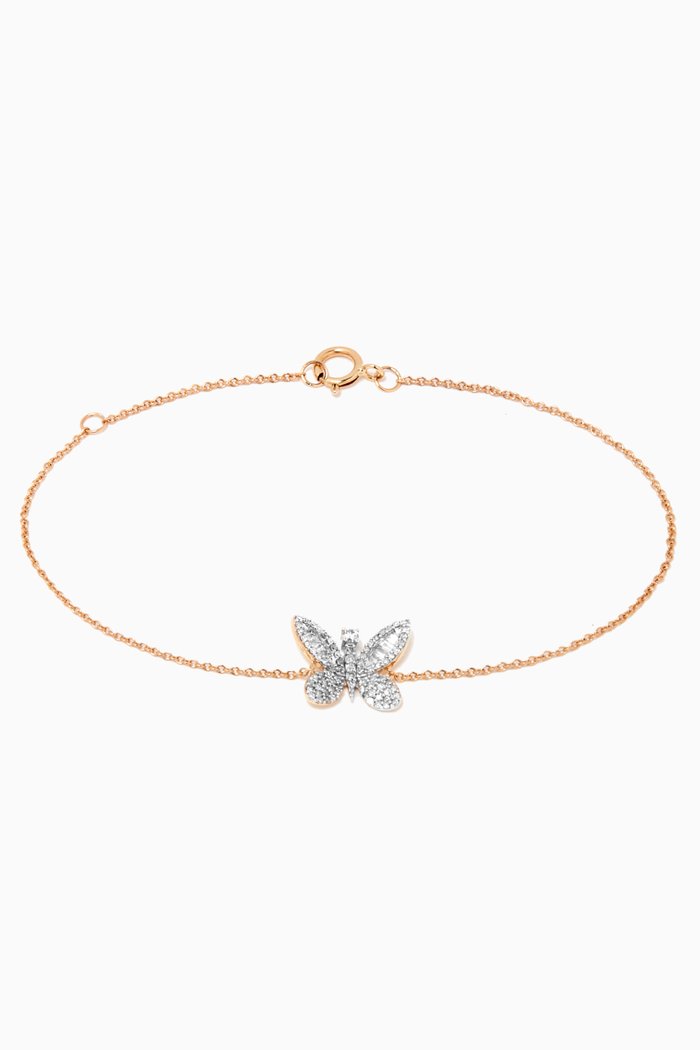 Butterfly Diamond Bracelet in 10kt Yellow Gold