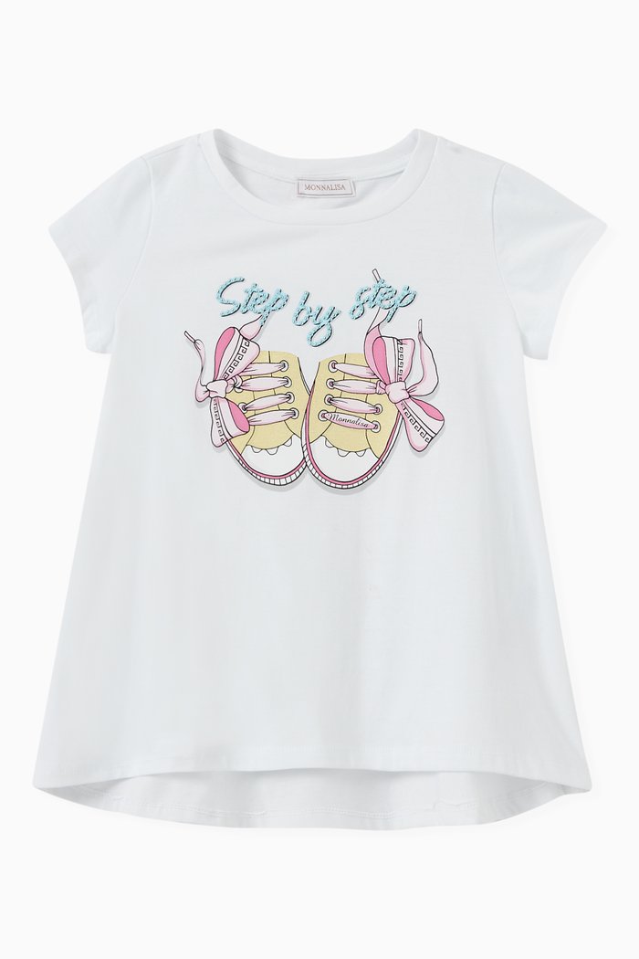 

Sneaker Print T-shirt in Cotton, White