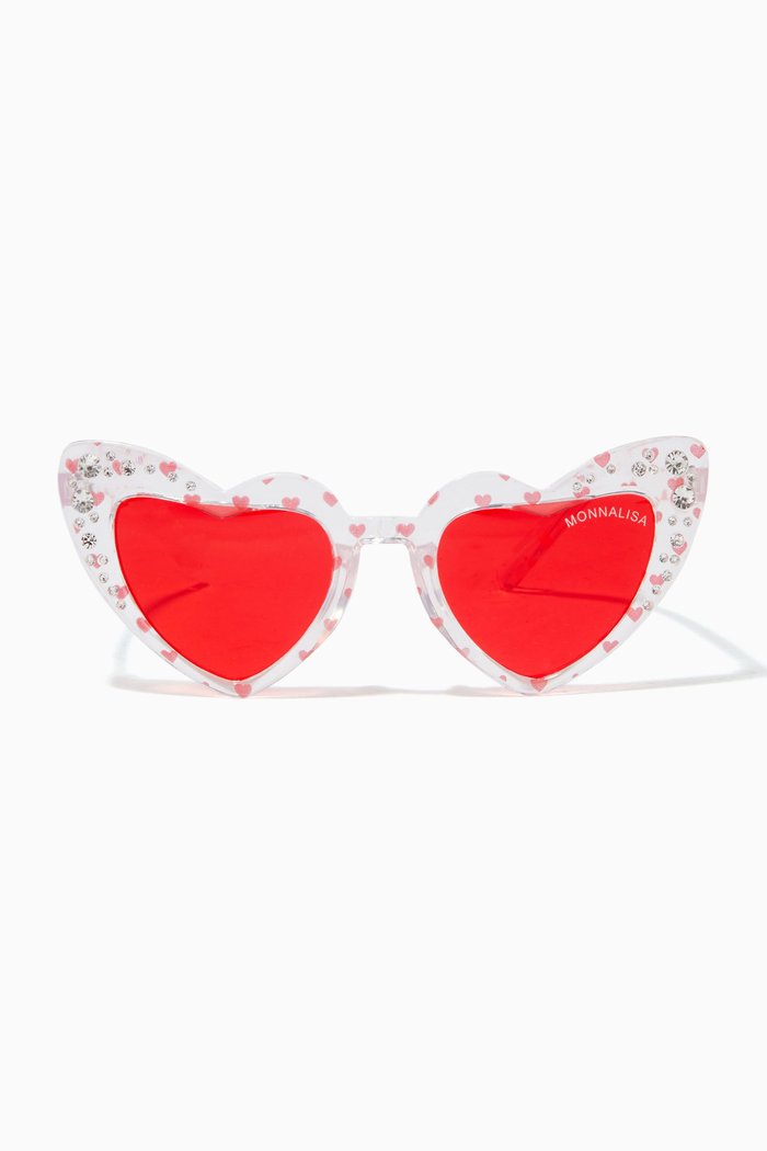 

Heart Cat-Eye Sunglasses, White