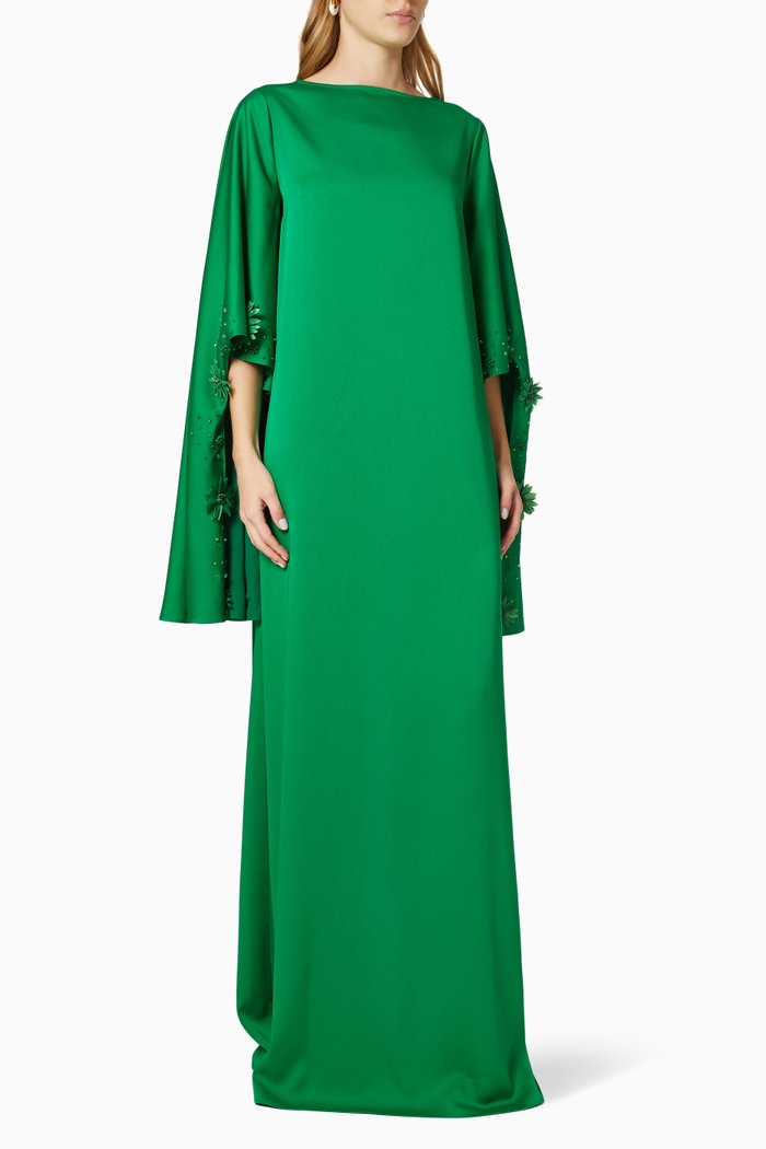 

Nevin Dress in Satin Crepe, Green