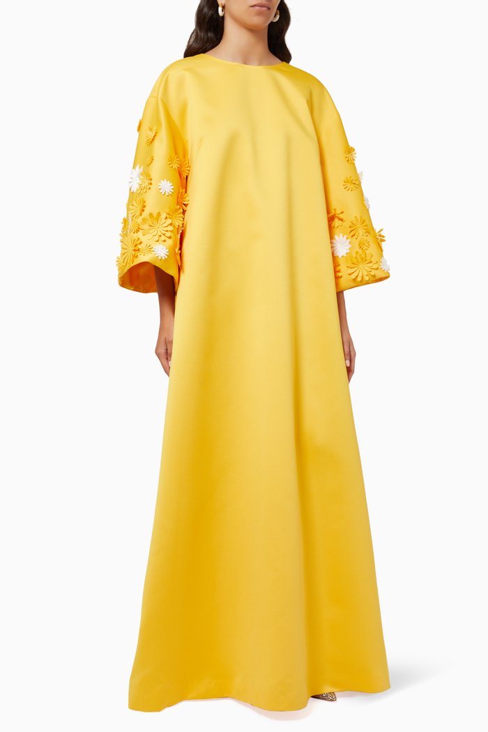 

One Sunny Afternoon Dress in Satin Crêpe, Yellow