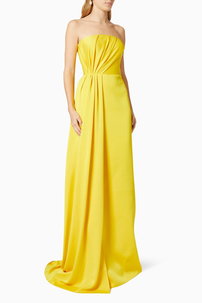 

Tokyo Dress in Satin Crepe, Yellow