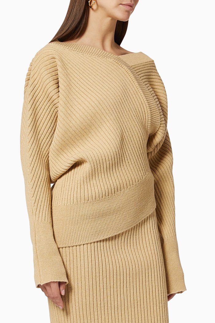 

Unbalance Asymmetrical Knit Top, Neutral