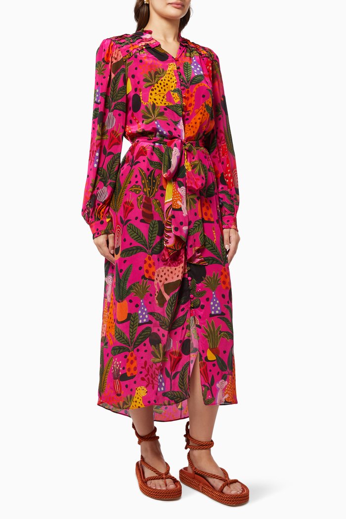 

Pop Leopards Shirtdress in Viscose, Multicolour