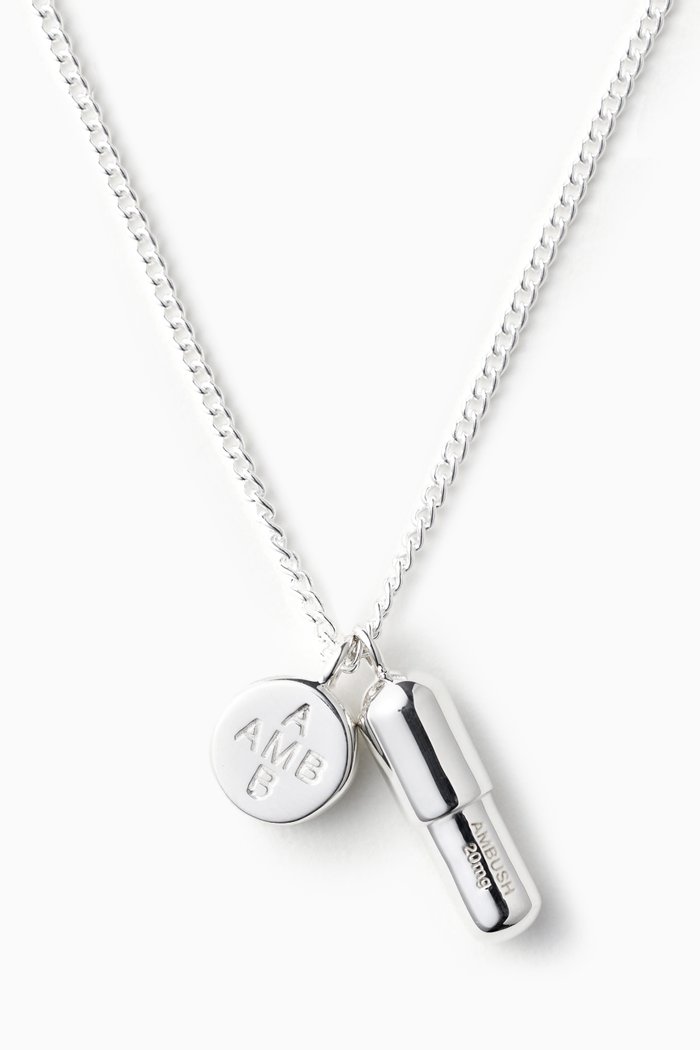 

Pill Charm Necklace in Sterling Silver