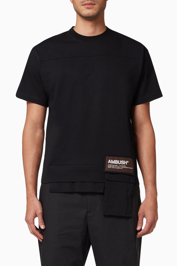 

Waist Pocket T-shirt in Cotton Jersey, Black