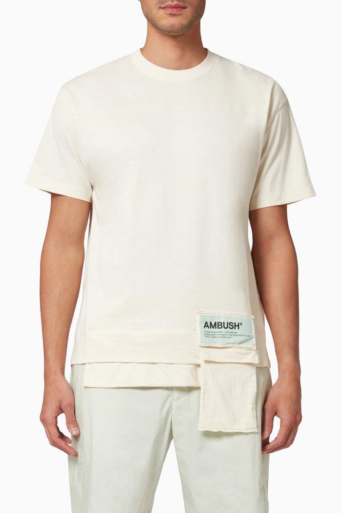 Waist Pocket T-shirt in Cotton Jersey, White