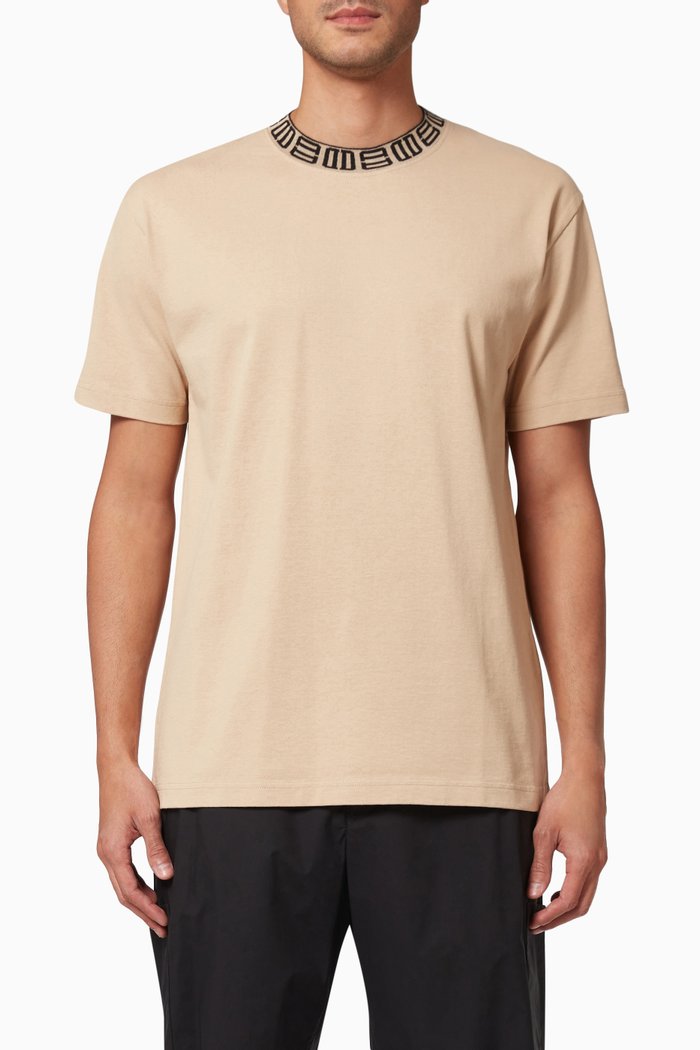 

Monogram Collar T Shirt in Cotton, Neutral