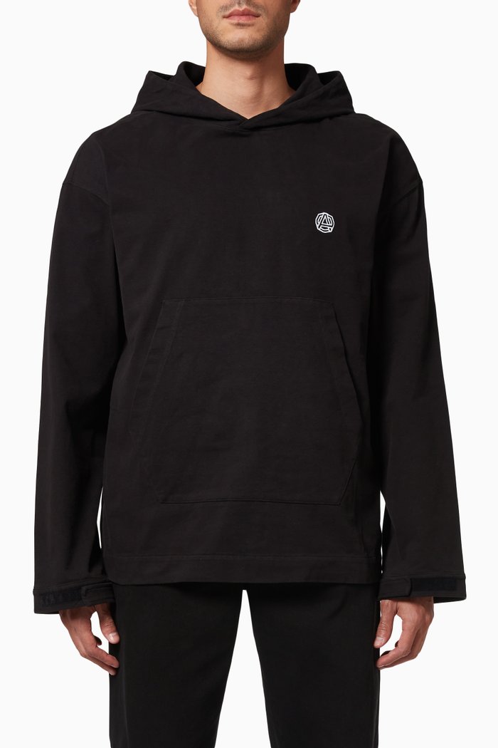 

Amblem Hooded T-Shirt in Cotton, Black
