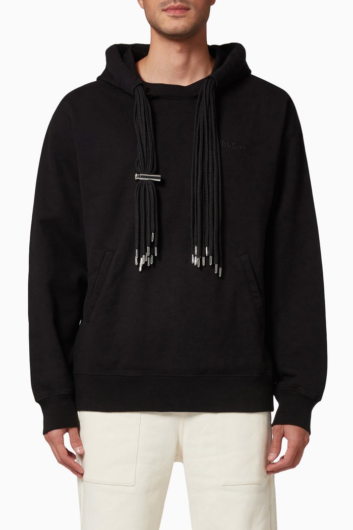 

Multi-cord Hoodie in Cotton Jersey, Black
