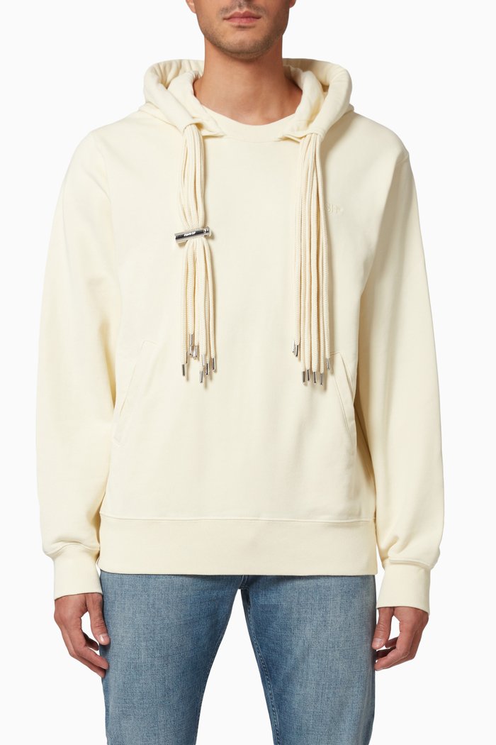

Multi-cord Hoodie in Cotton Jersey, White