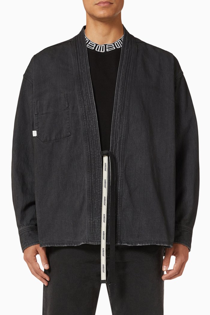 

Kimono Shirt in Denim, Black