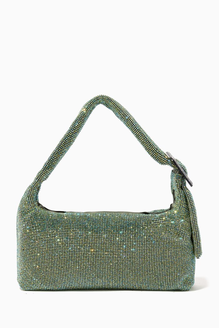 

Pina Bausch Shoulder Bag in Crystal Mesh Rhinestones, Green