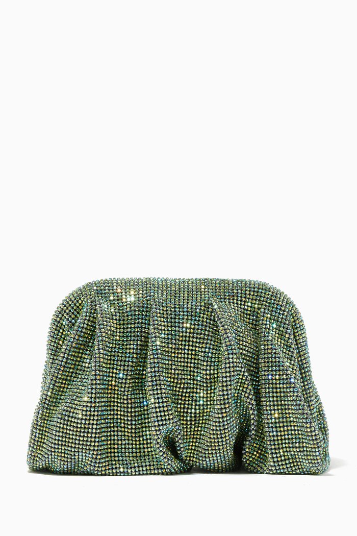 

Venus La Petite Clutch Bag in Crystal Mesh Rhinestones, Green