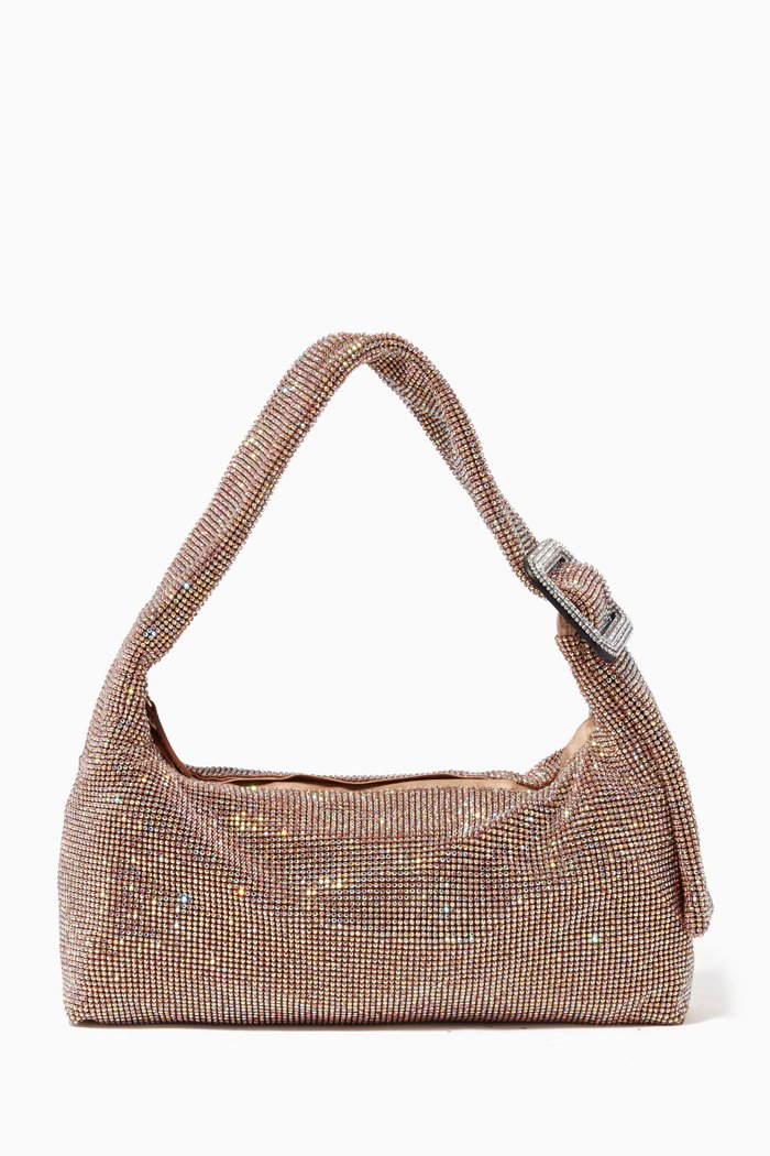 Pina Bausch Shoulder Bag in Crystal Mesh Rhinestones, Neutral