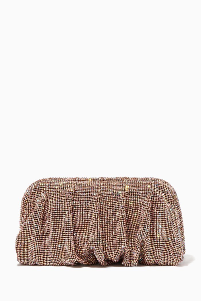 Venus La Grande Clutch Bag in Crystal Mesh Rhinestones, Neutral