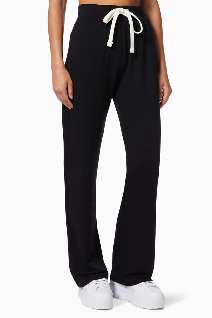 Raven Full Length Sweatpants in Fleece, Black