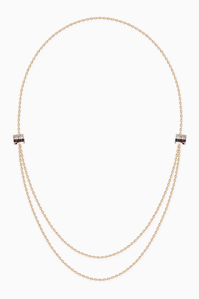 Quatre Classique 2 Motif Diamond Necklace in 18kt Yellow Gold