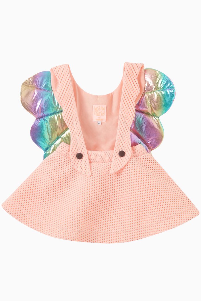 

Angel Girl Rainbow Dress in Woven Fabric, Pink