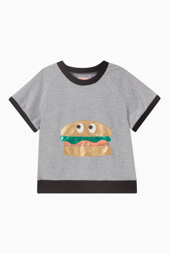 

Burger Benny T-shirt in Organic Cotton, Grey