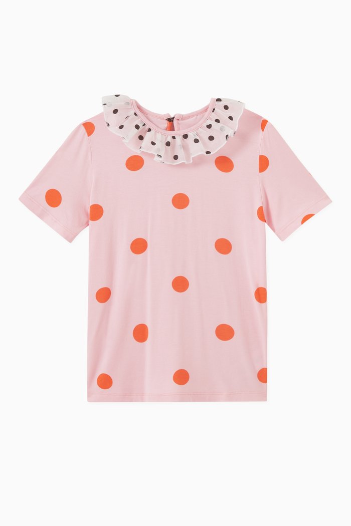 Ida Polka T-shirt in Viscose, Pink