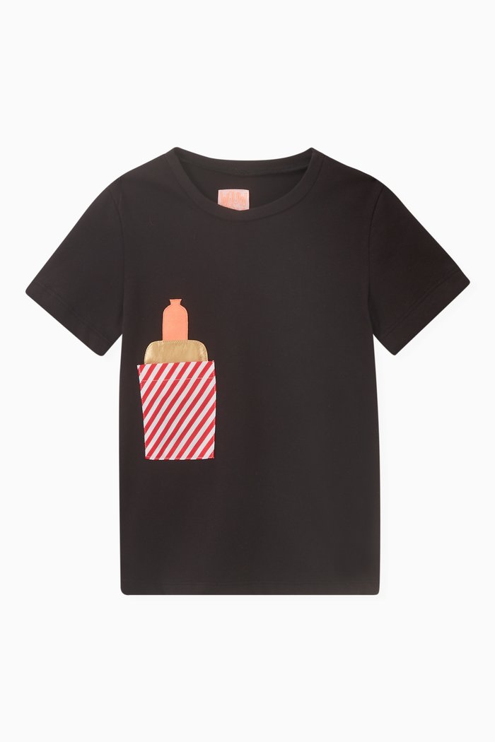 

Pocket Snack T-shirt in Organic Cotton, Black