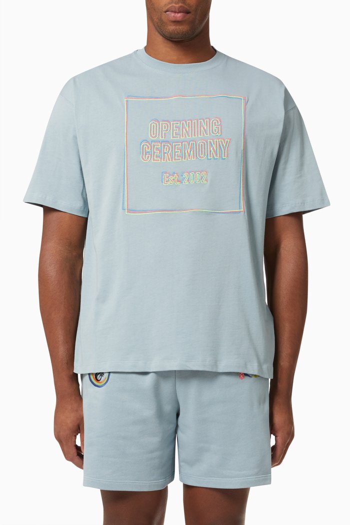 

Short Sleeve T-shirt in Cotton, Blue