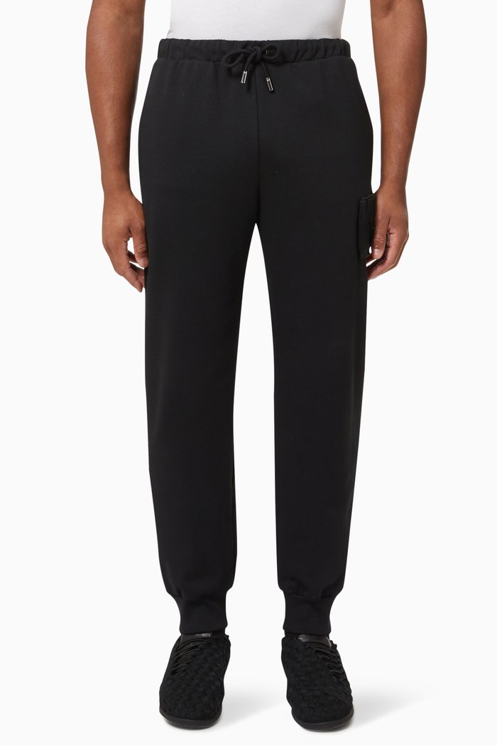 Miniature Box Logo Sweatpants in Cotton, Black