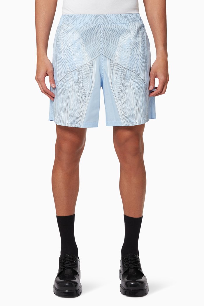

Muscle Print Shorts in Cotton, Blue