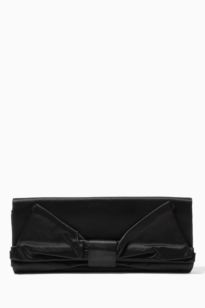 

Bow Clutch in Satin, Black