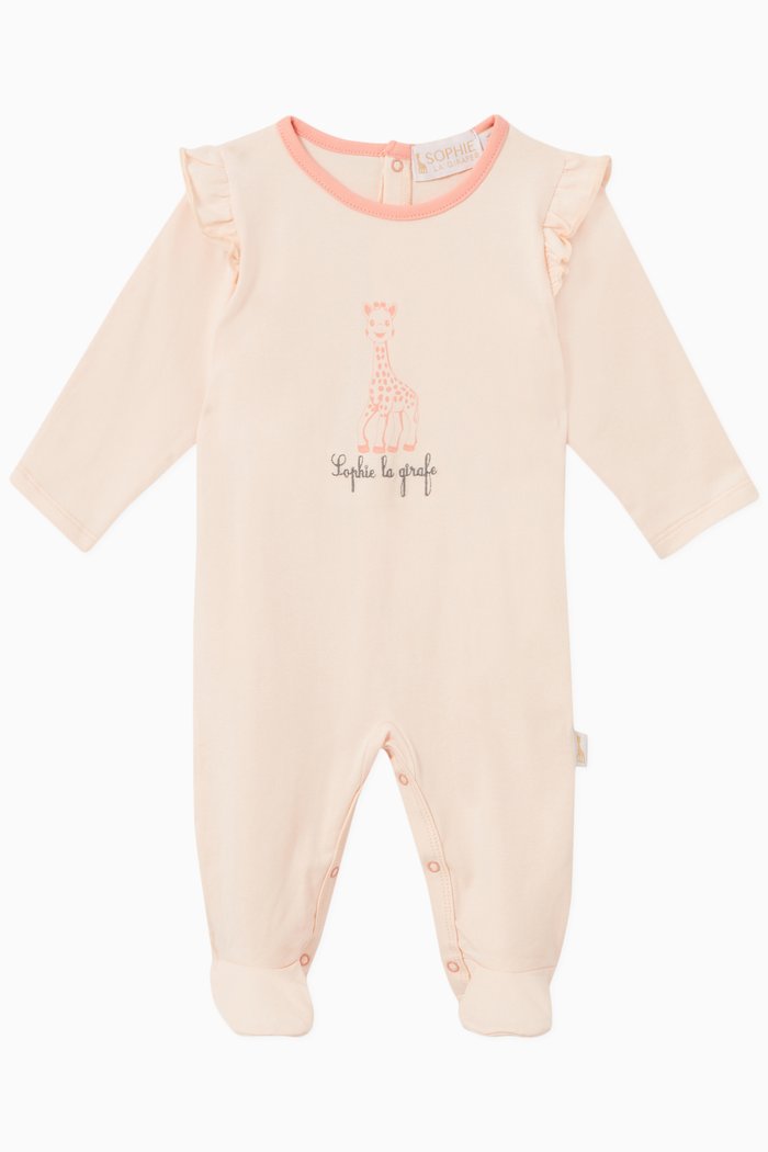 

Ruffle Shoulder Romper in Cotton, Orange